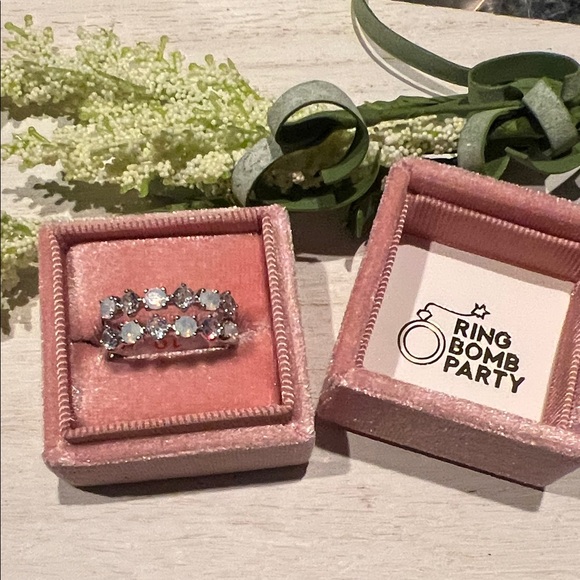 Bomb Party Jewelry - Bomb Party White Opal andCZ ring size 10